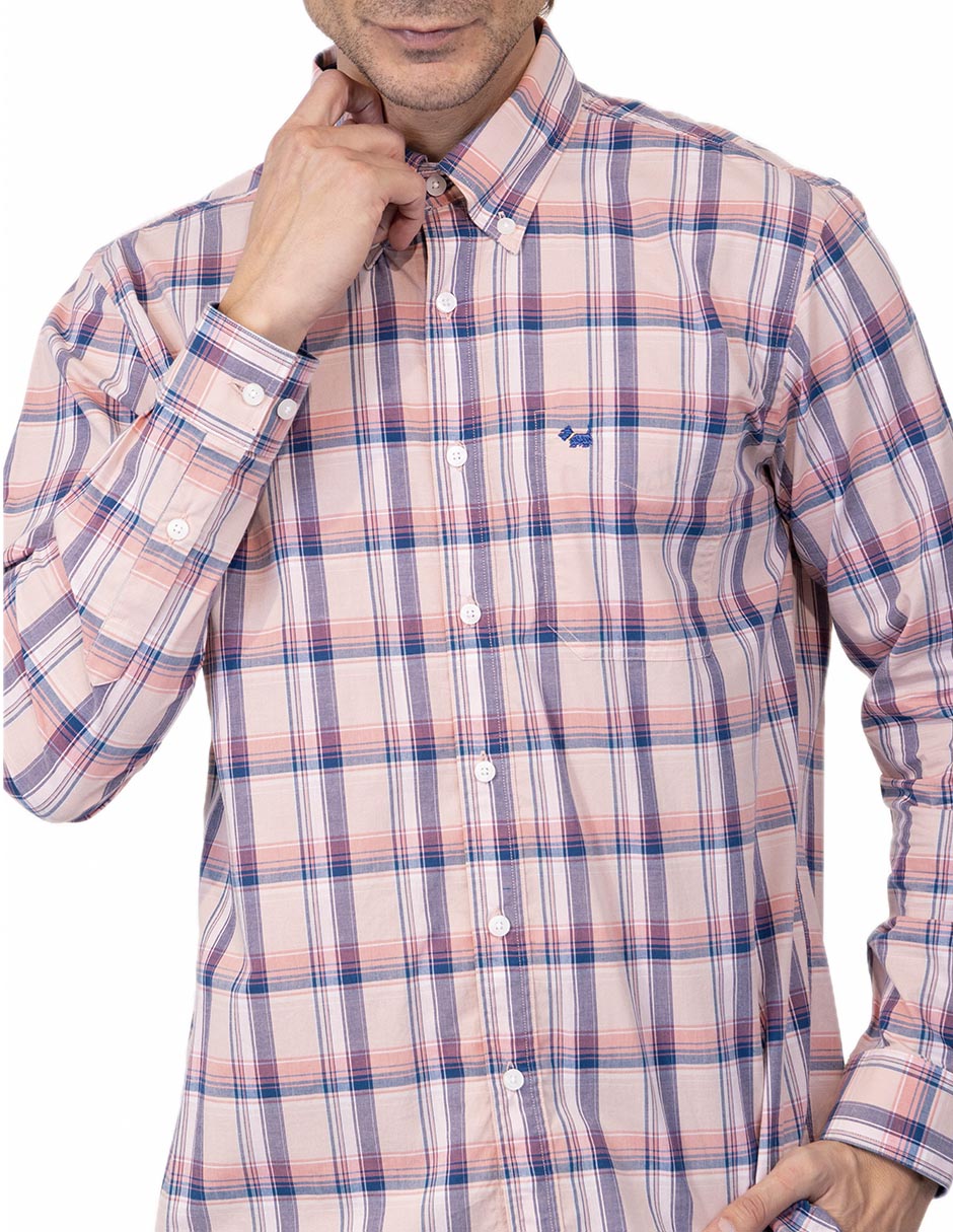 Camisa casual de algodón manga larga para hombre Camisa casual de algodón manga larga para hombre