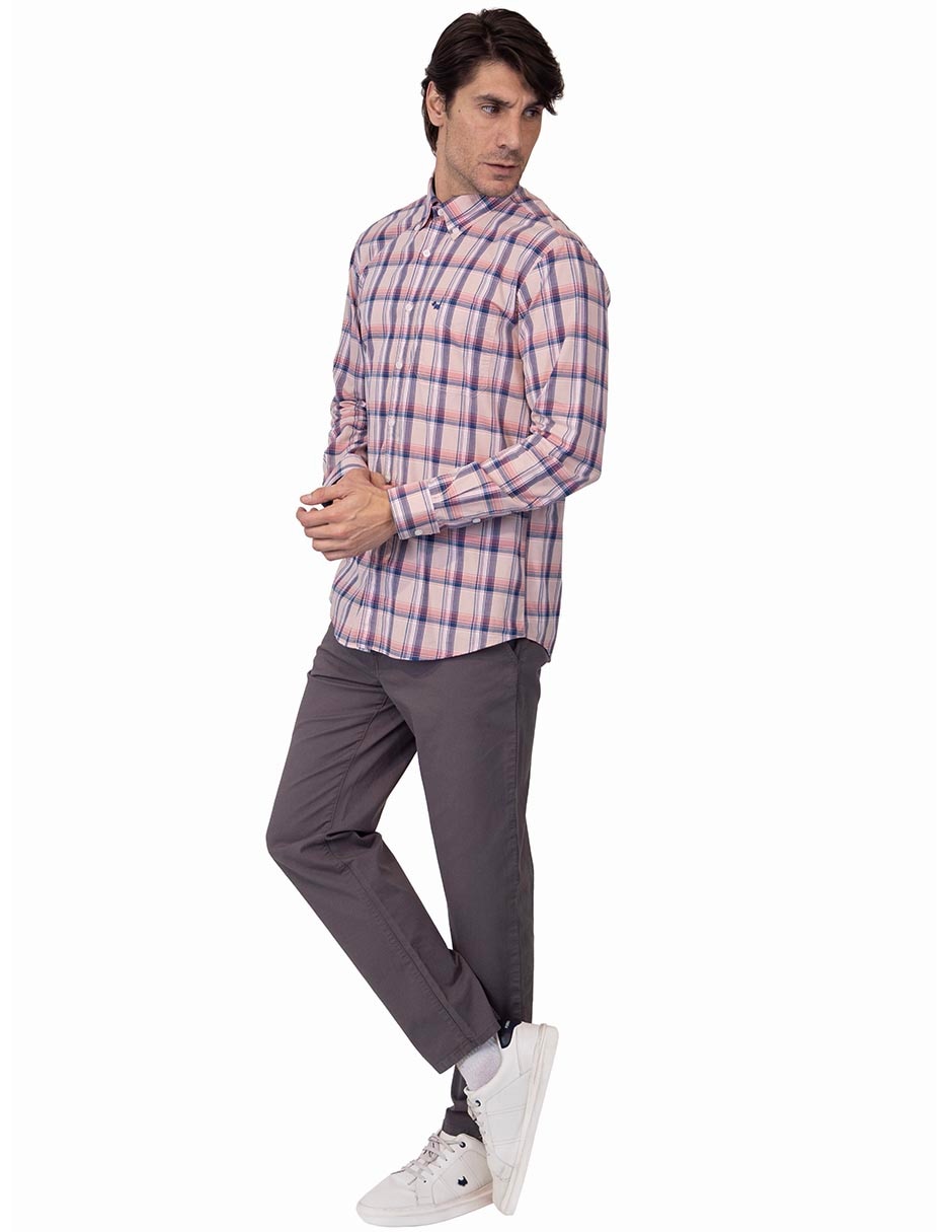 Camisa casual de algodón manga larga para hombre 2