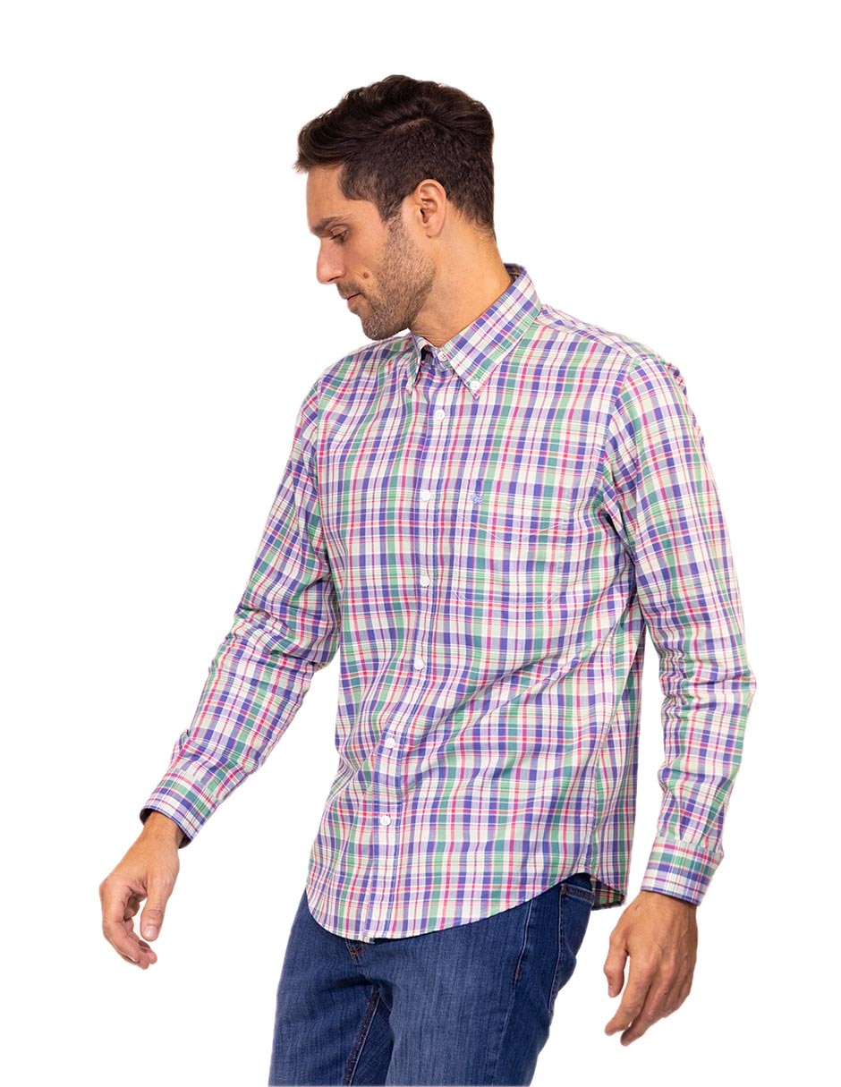 Camisa casual de algodón manga larga para hombre Camisa casual de algodón manga larga para hombre
