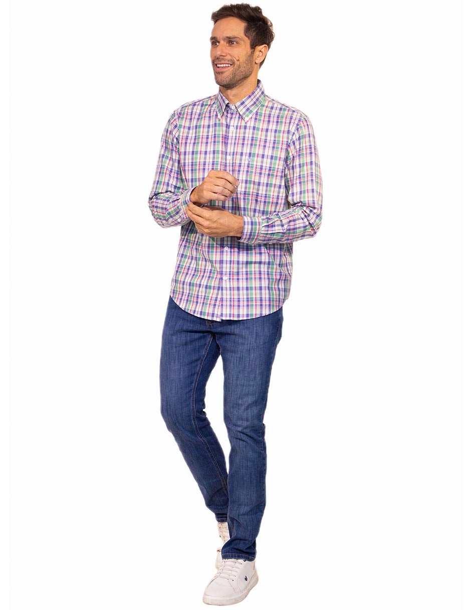 Camisa casual de algodón manga larga para hombre 2