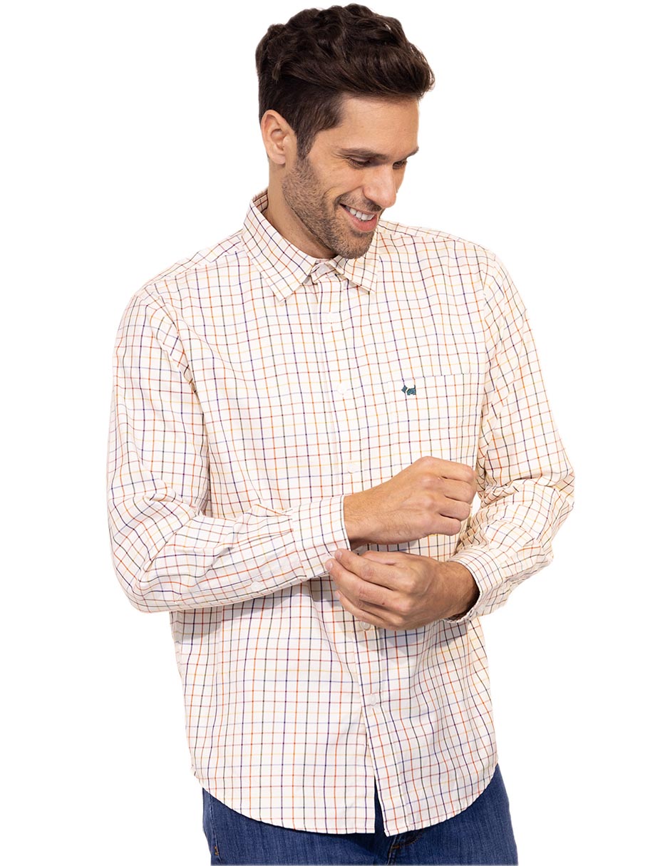 Camisa casual de algodón manga larga para hombre Camisa casual de algodón manga larga para hombre
