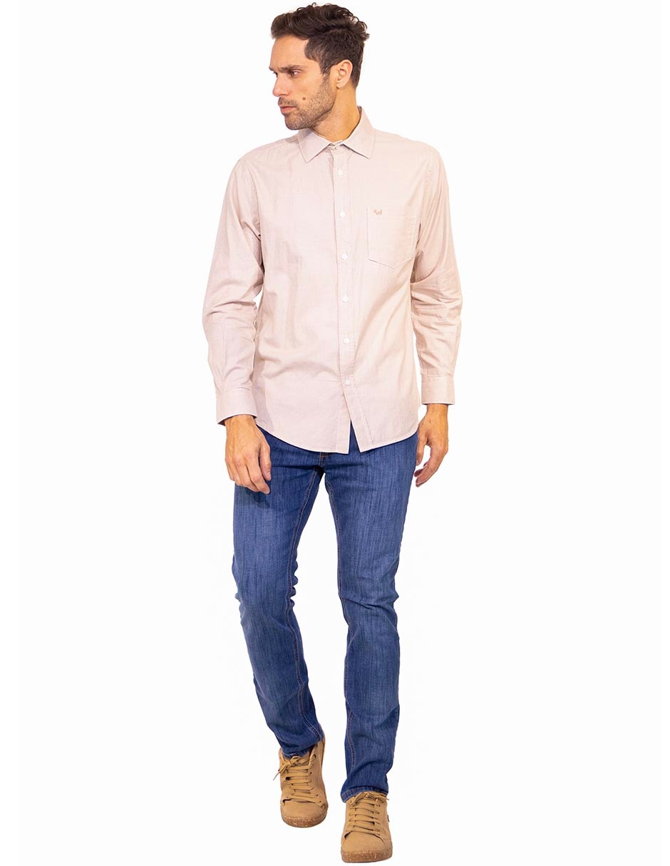 Camisa casual de algodón manga larga para hombre 2