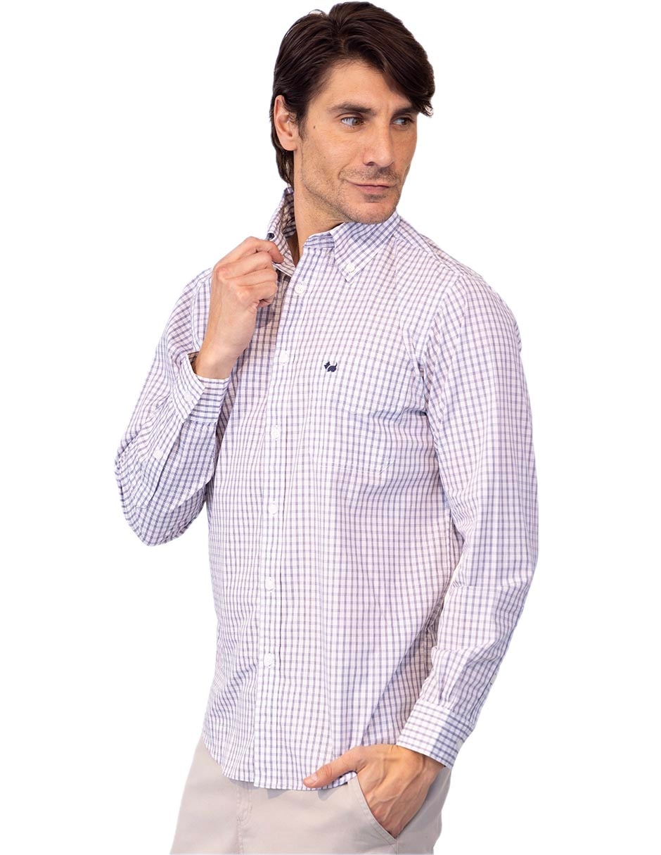 Camisa casual de algodón manga larga para hombre