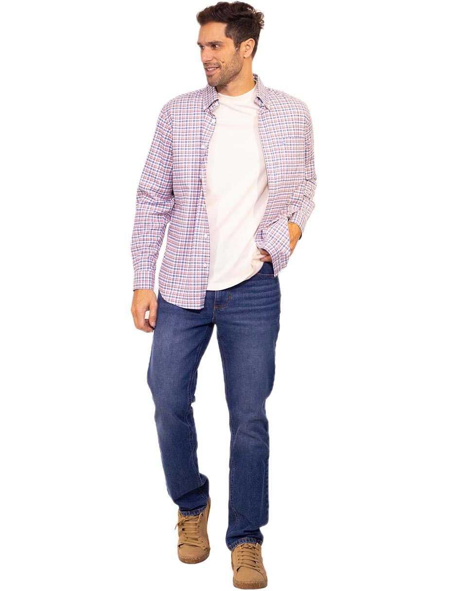 Camisa casual manga larga para hombre 4