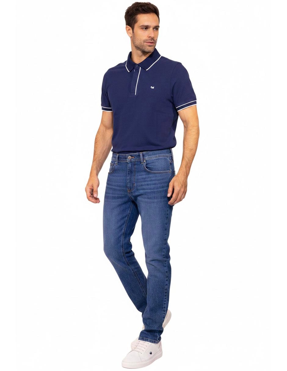 Jeans regular lavado medio para hombre 4