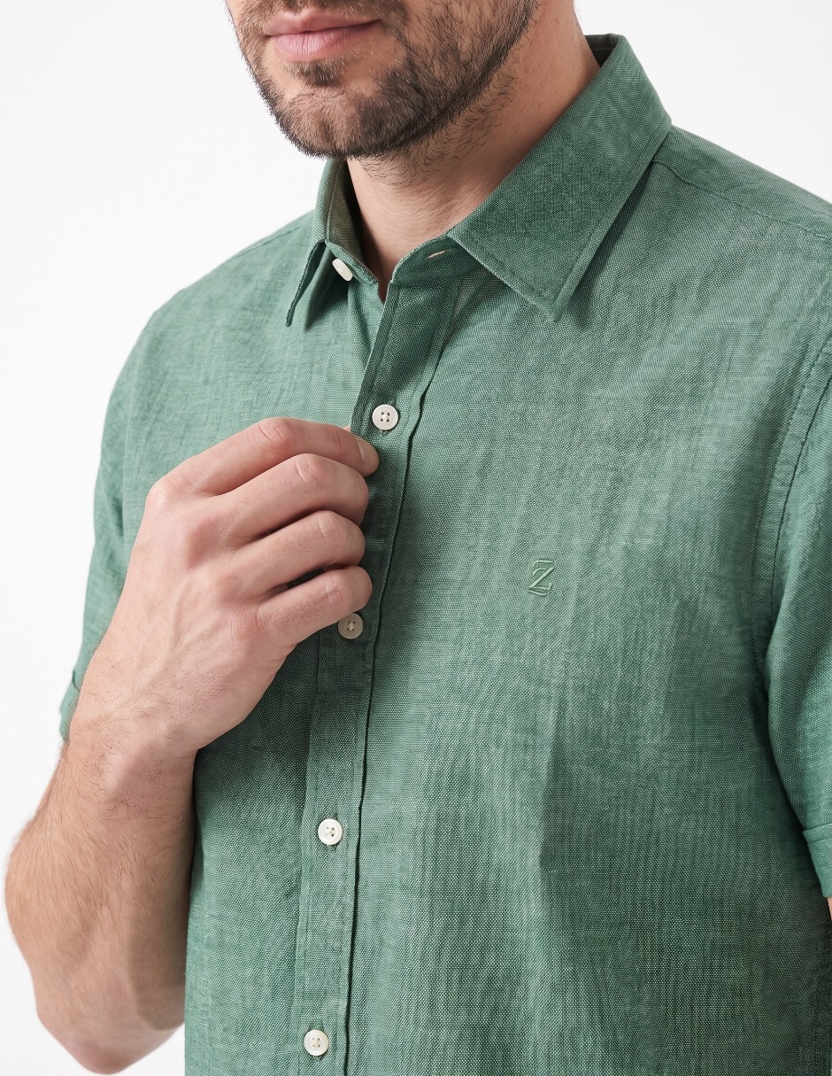 Camisa casual manga corta para hombre 4