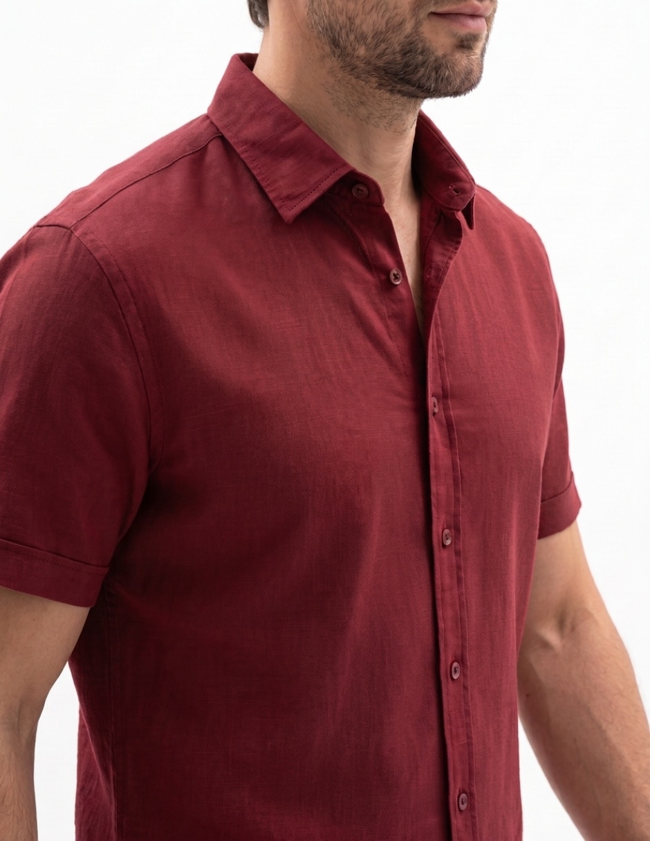 Camisa casual manga corta para hombre 4