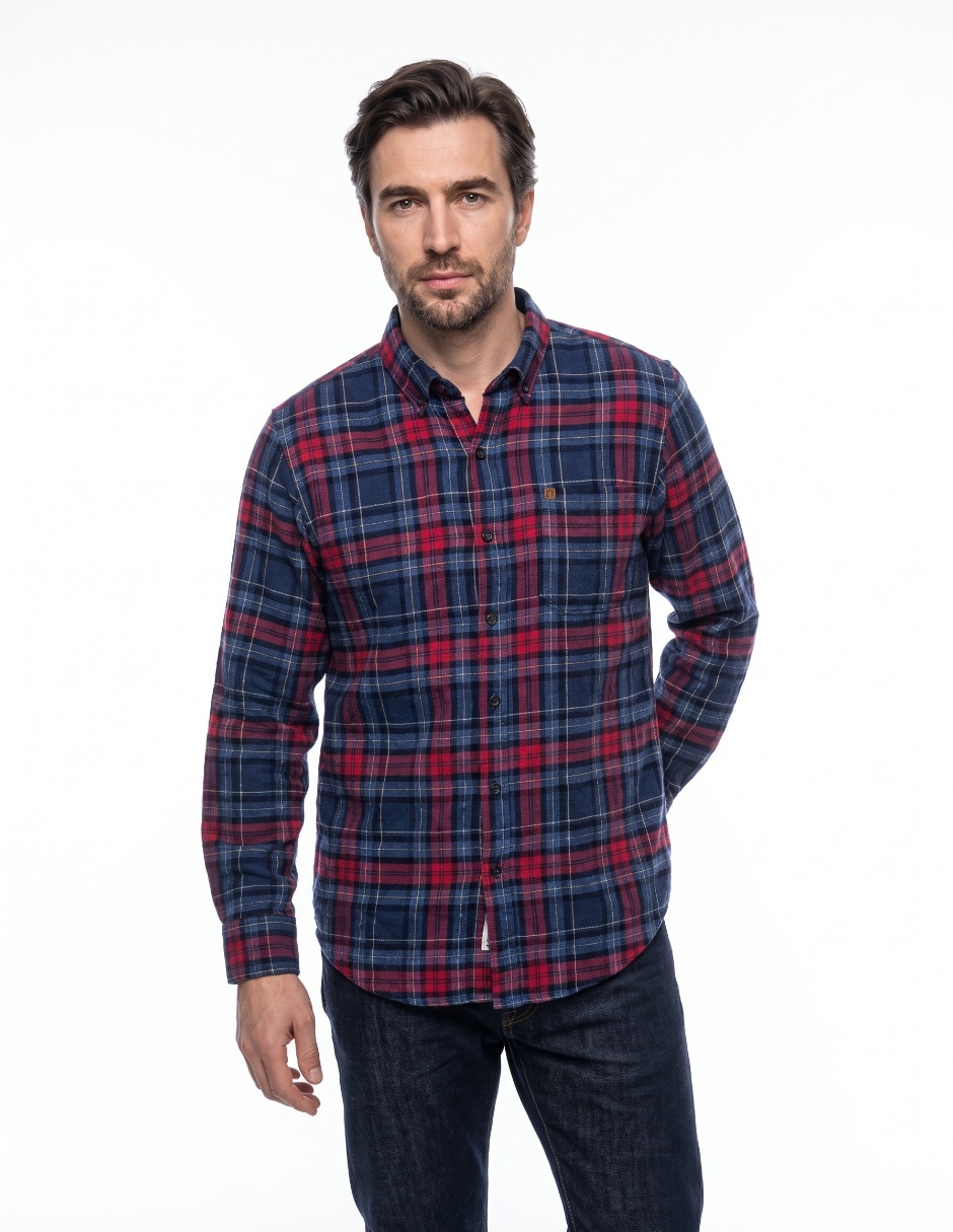 Camisa casual de algodóon manga larga para hombre Camisa casual de algodóon manga larga para hombre