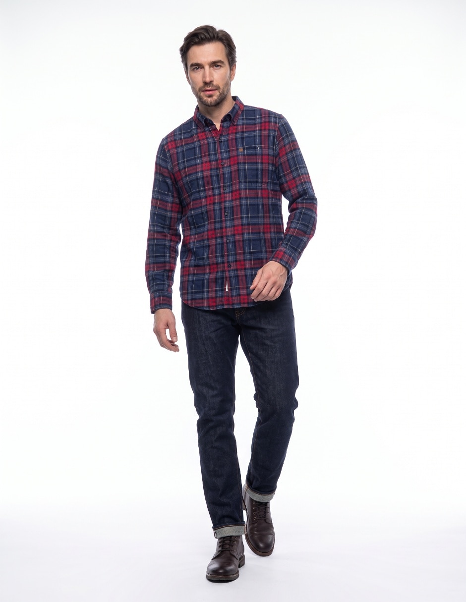 Camisa casual de algodóon manga larga para hombre 3