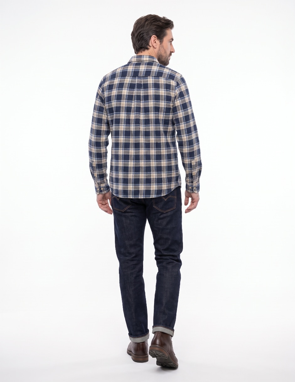 Camisa casual de algodón manga larga para hombre 2