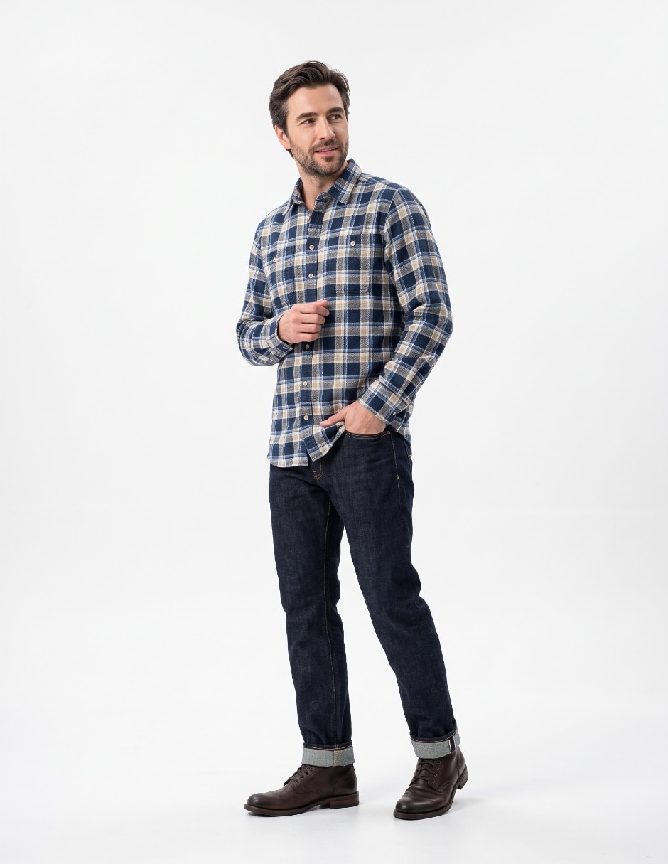 Camisa casual de algodón manga larga para hombre 3