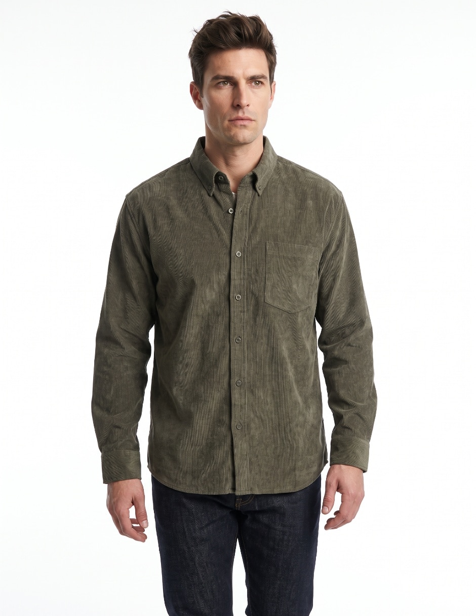 Camisa casual manga larga para hombre