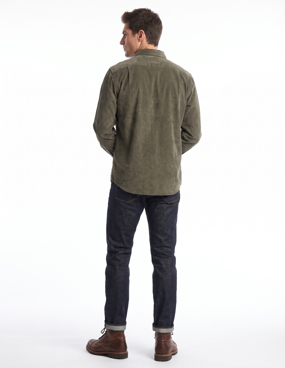 Camisa casual manga larga para hombre 2