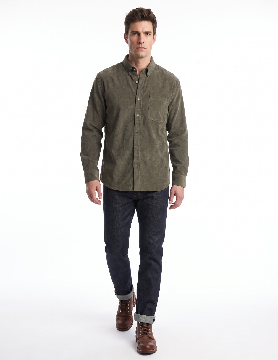 Camisa casual manga larga para hombre 3