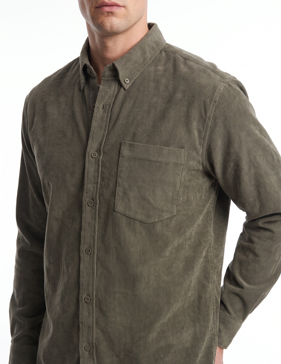 Camisa casual manga larga para hombre 4