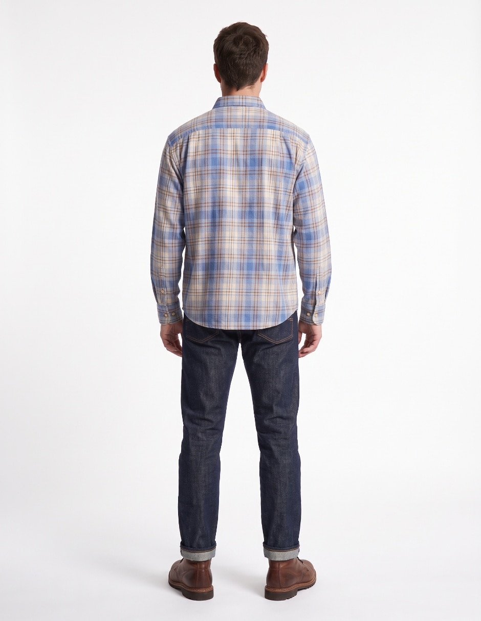 Camisa casual manga larga para hombre 2