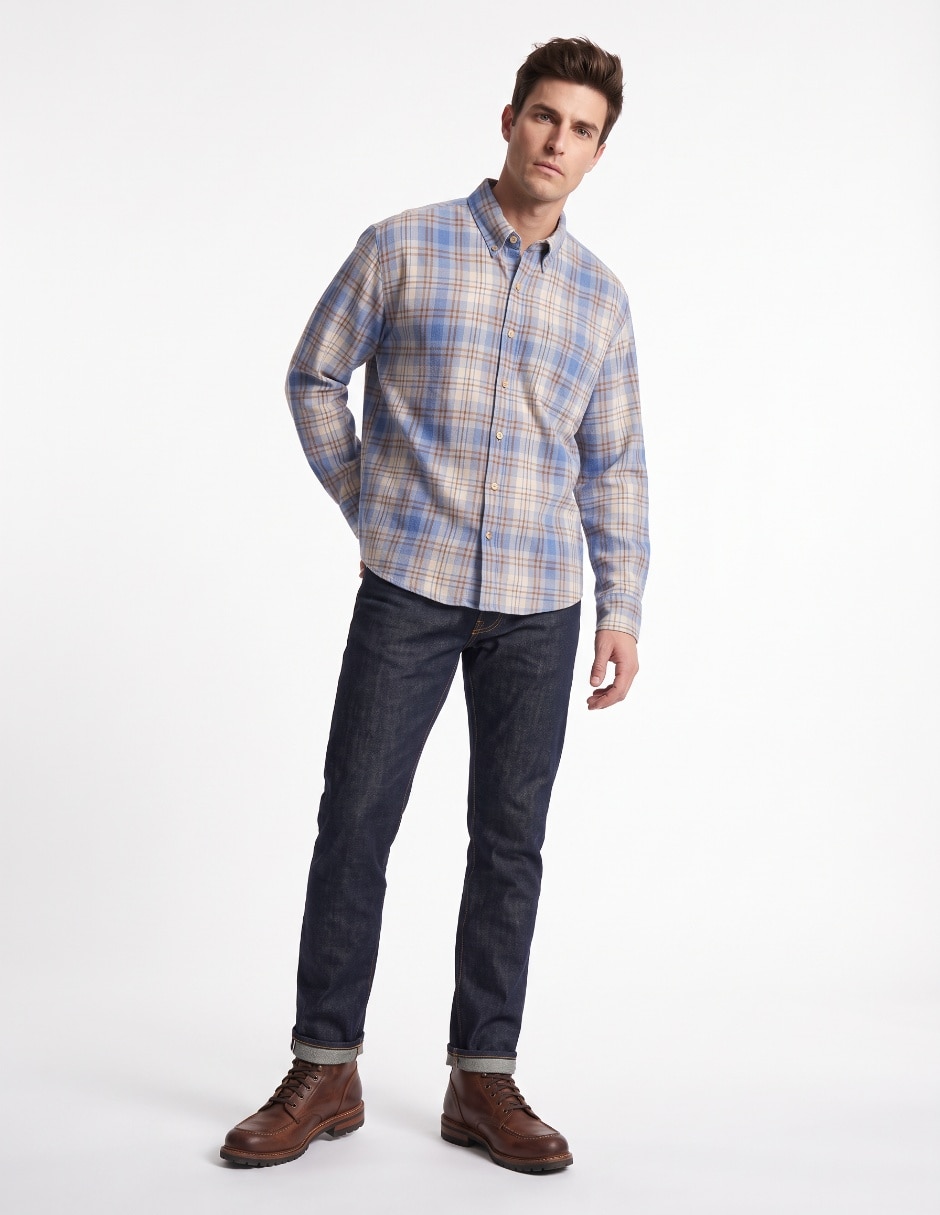 Camisa casual manga larga para hombre 3