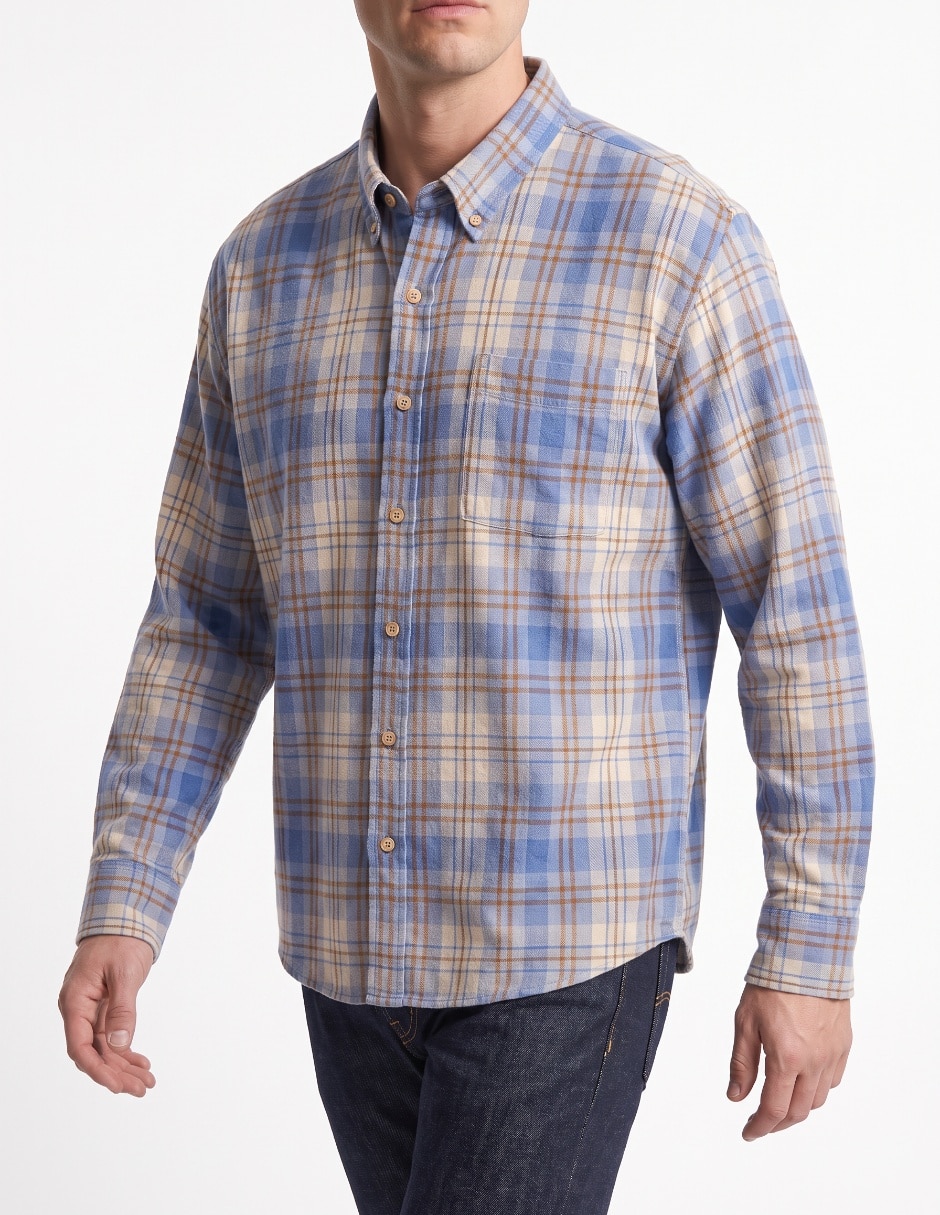 Camisa casual manga larga para hombre 4