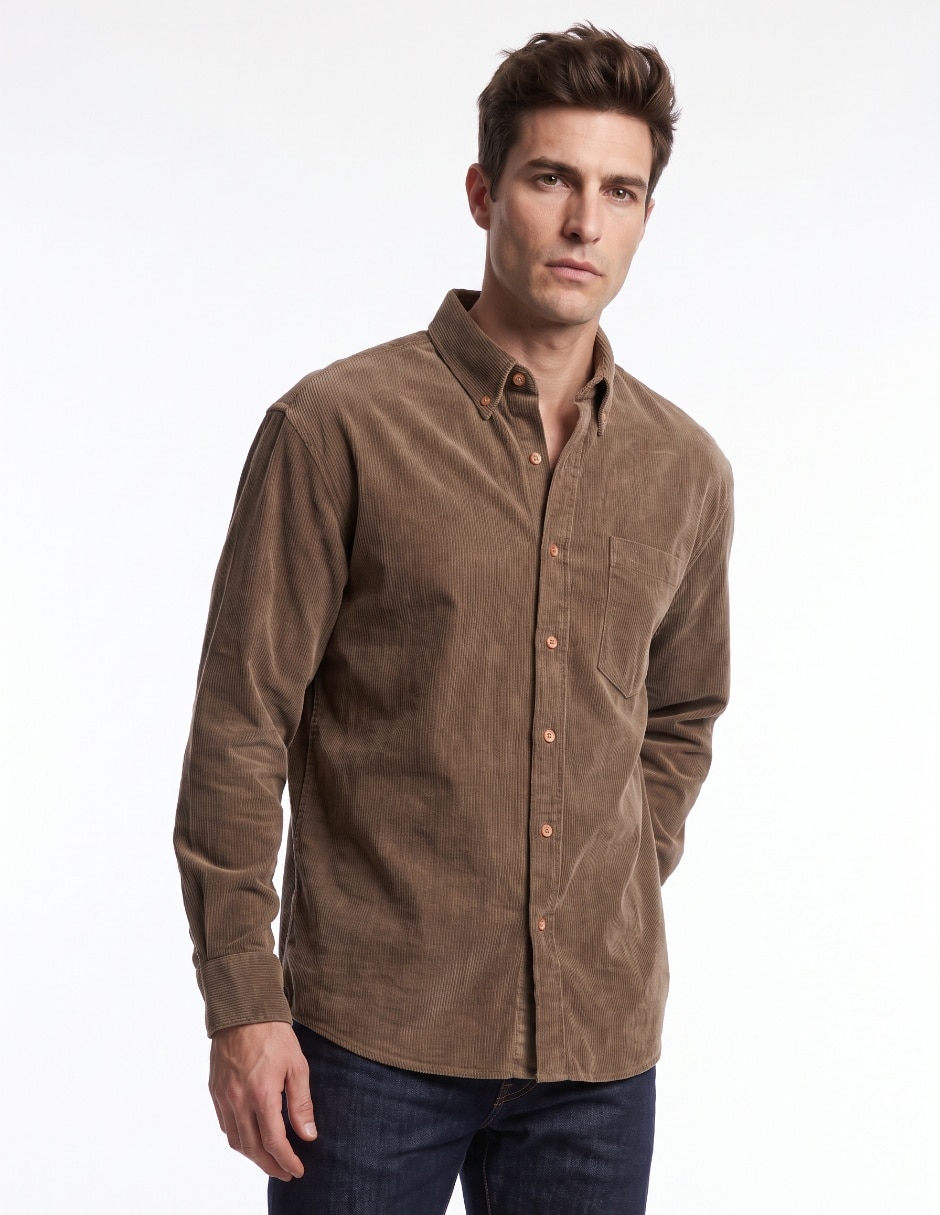 Camisa casual manga larga para hombre