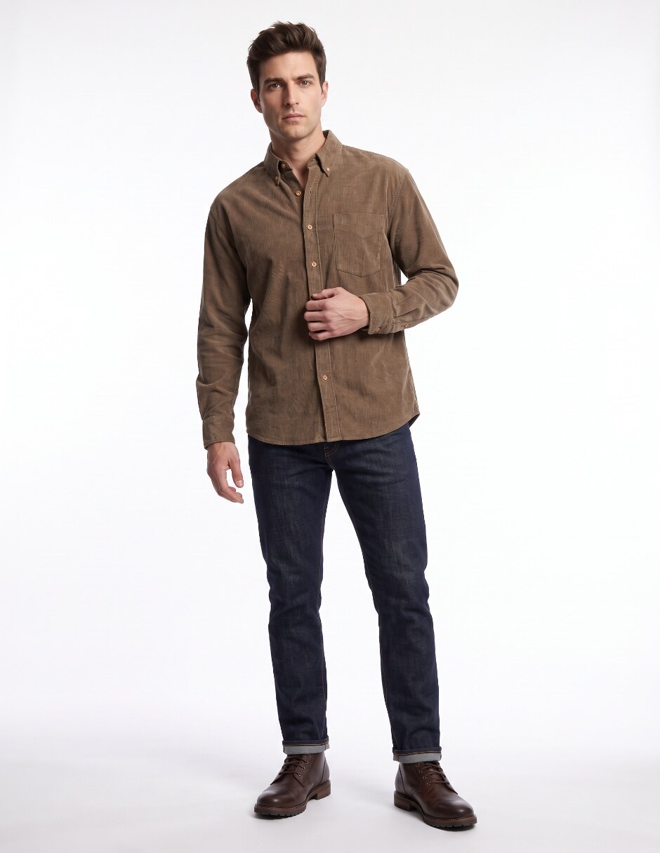 Camisa casual manga larga para hombre 3