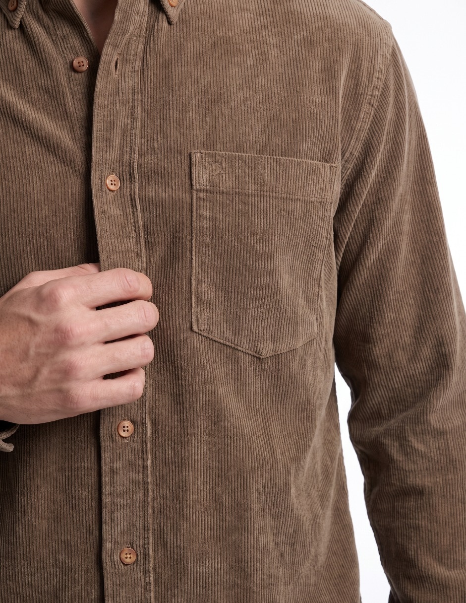 Camisa casual manga larga para hombre 4