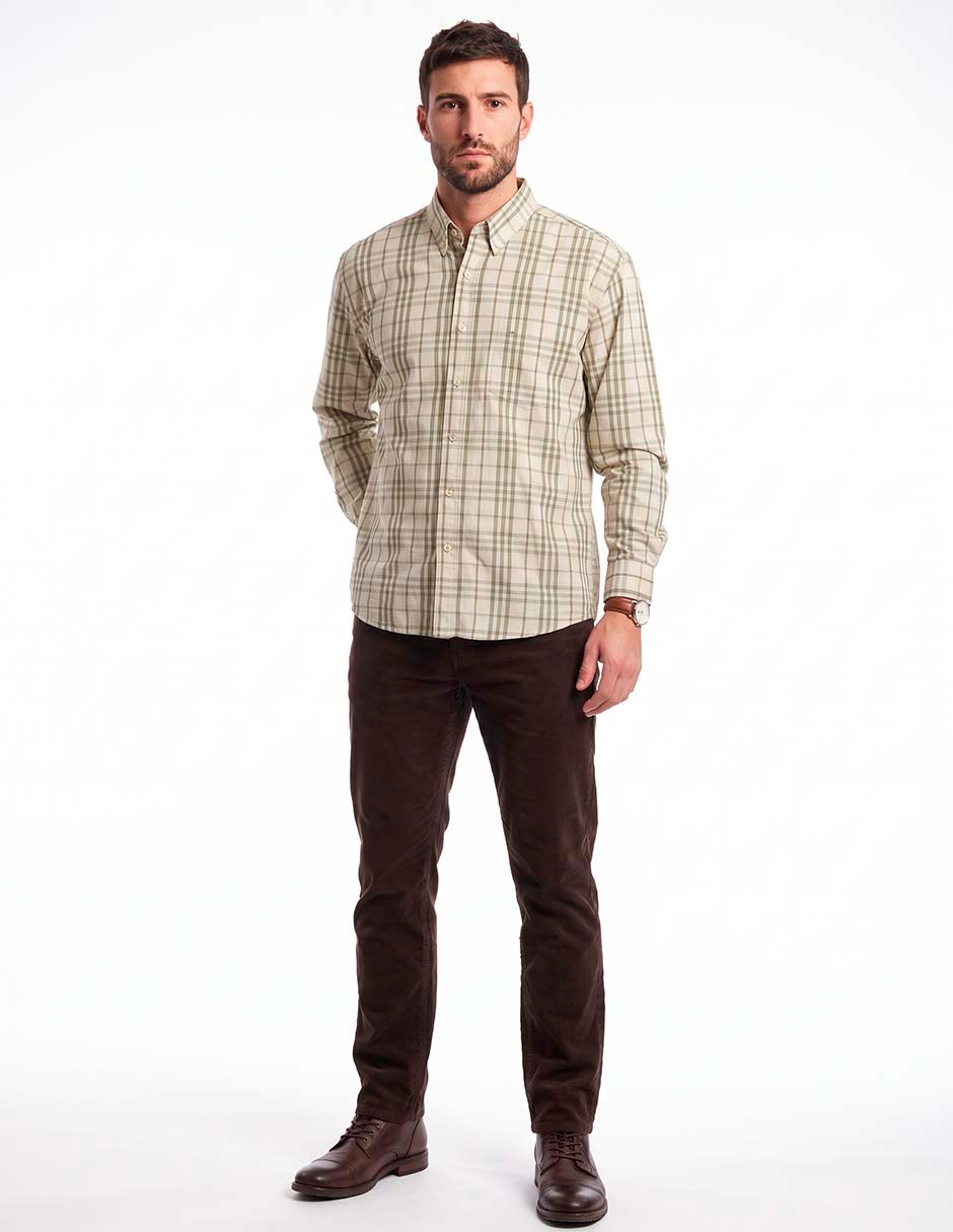 Camisa casual de algodón manga larga para hombre 4