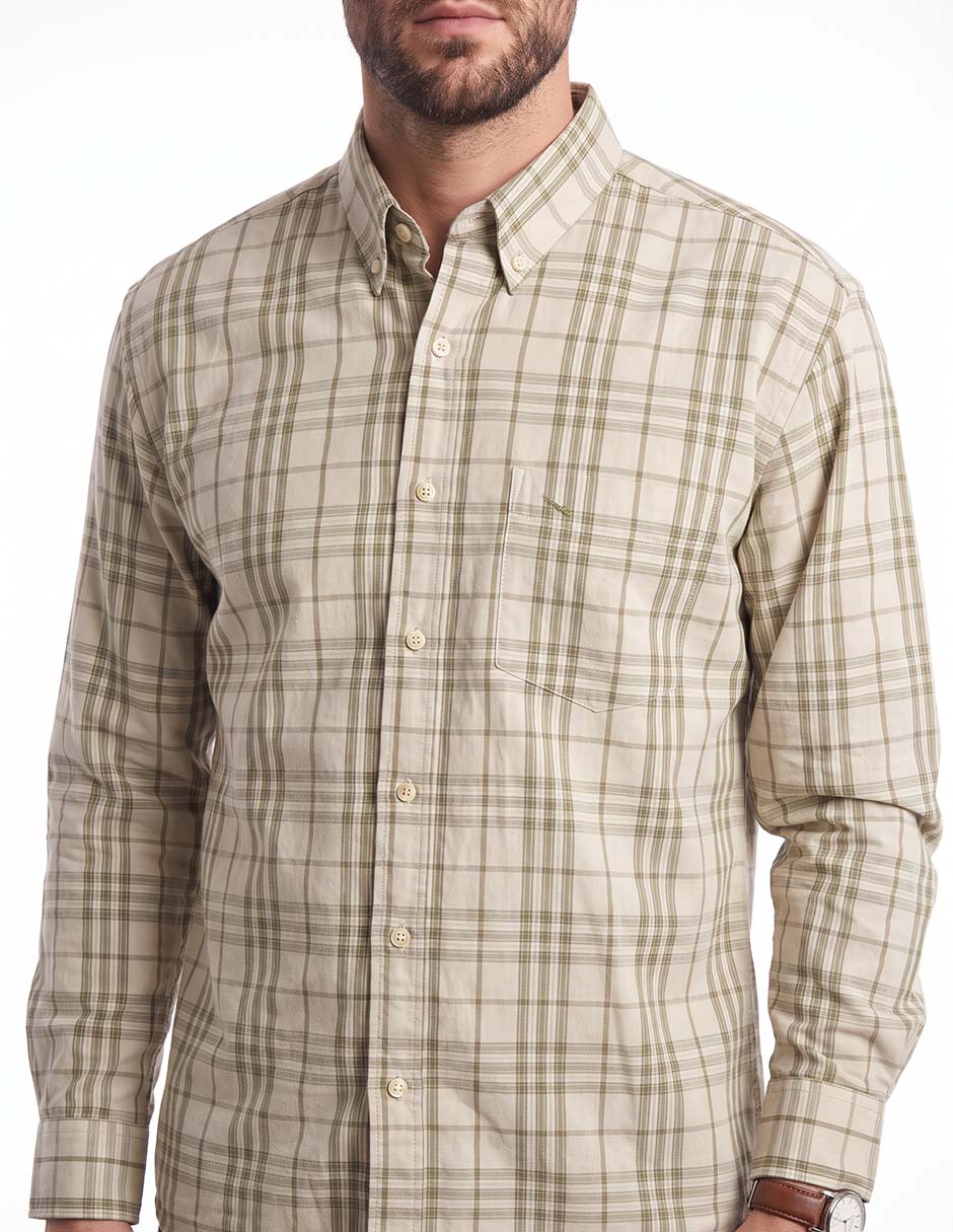 Camisa casual de algodón manga larga para hombre 2