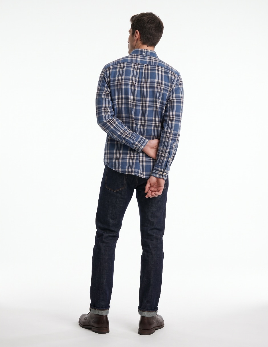 Camisa casual manga larga para hombre 2