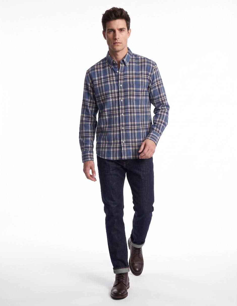 Camisa casual manga larga para hombre 3
