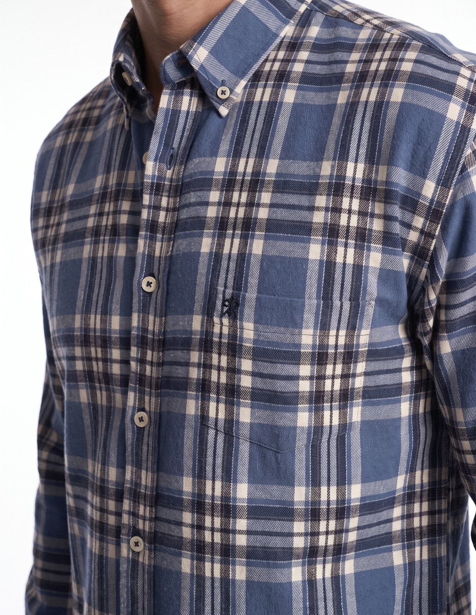 Camisa casual manga larga para hombre 4