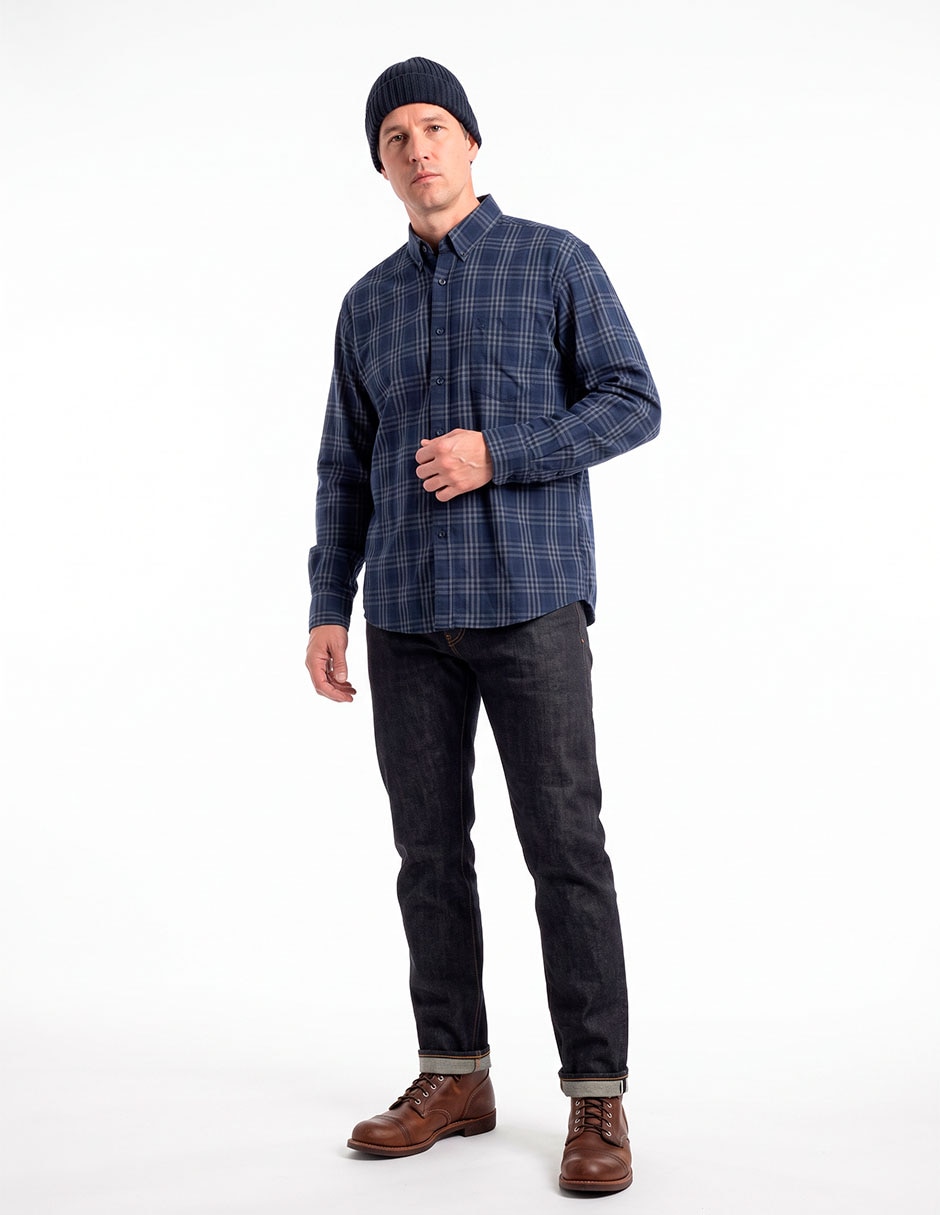 Camisa casual de algodón manga larga para hombre 3