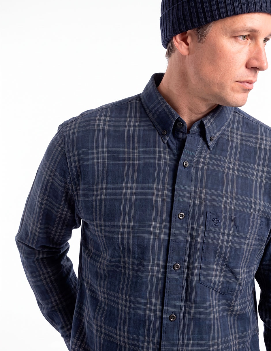Camisa casual de algodón manga larga para hombre 2