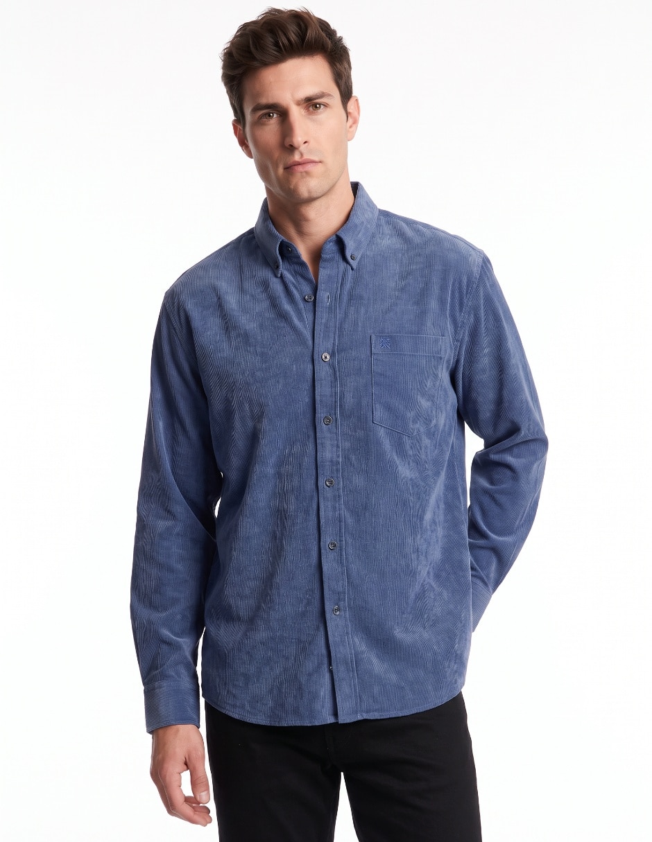Camisa casual para manga largar hombre