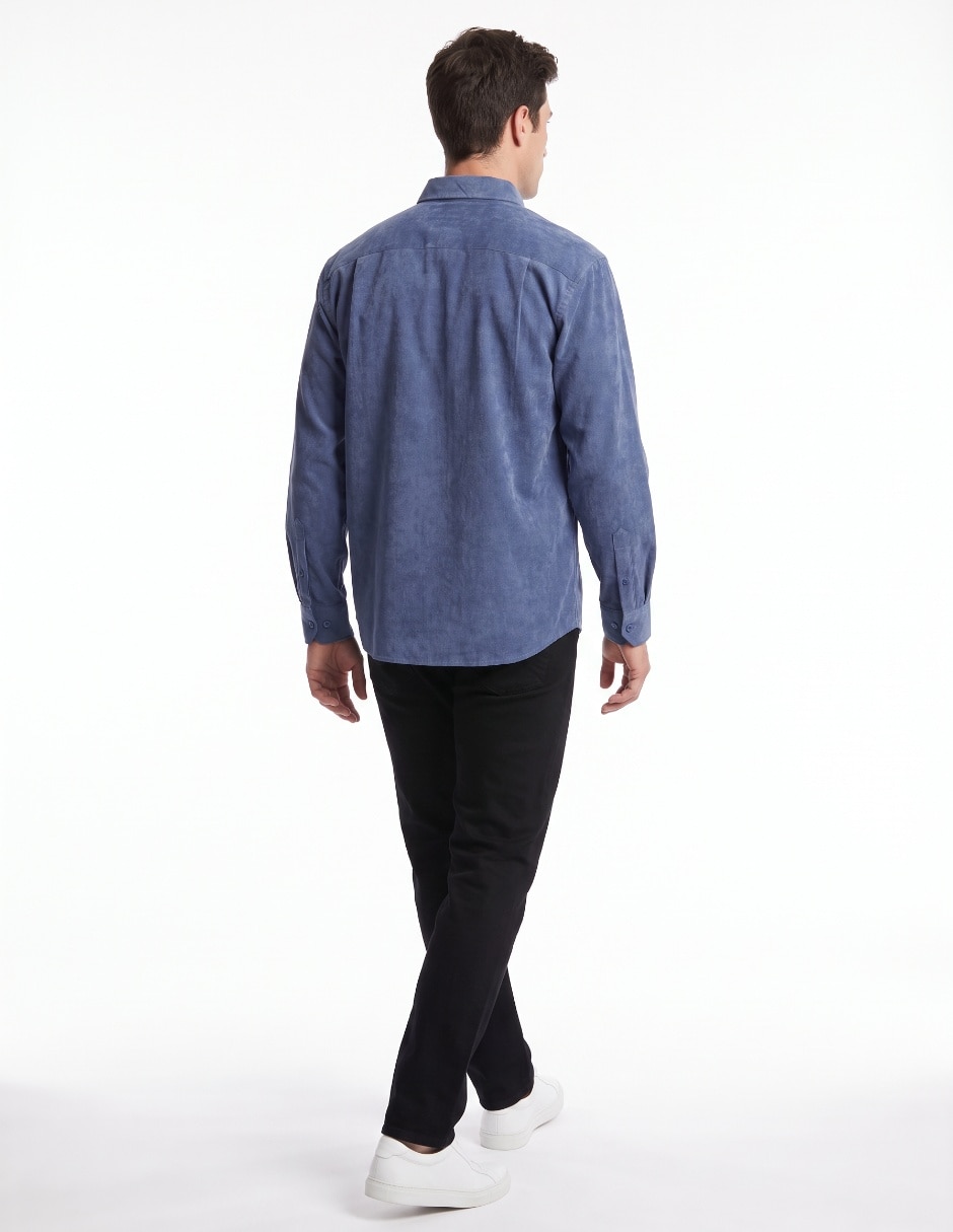 Camisa casual para manga largar hombre 2
