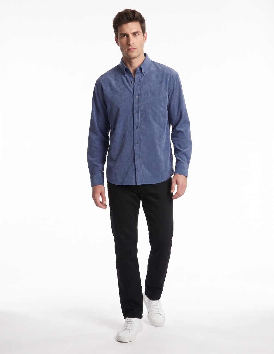 Camisa casual para manga largar hombre 3