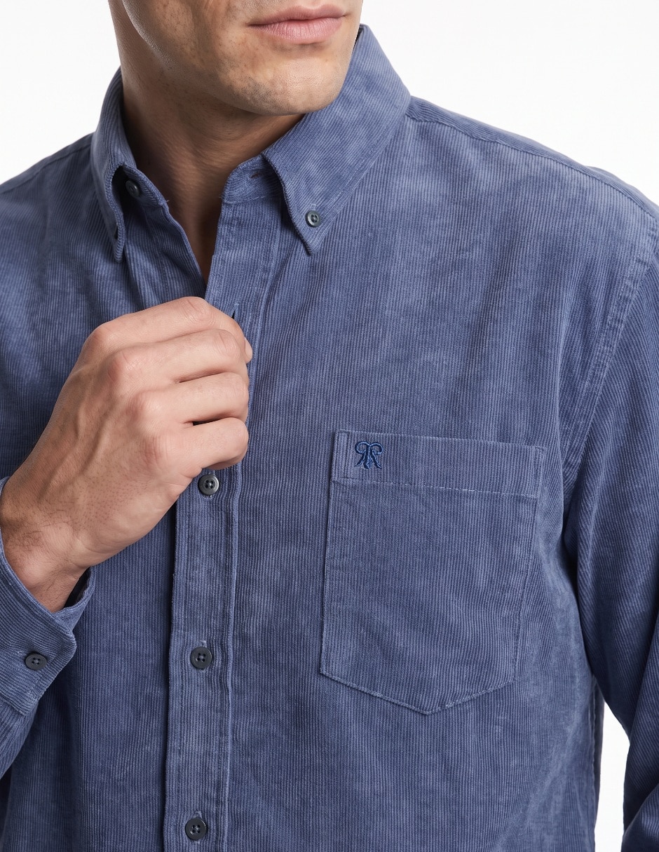 Camisa casual para manga largar hombre 4
