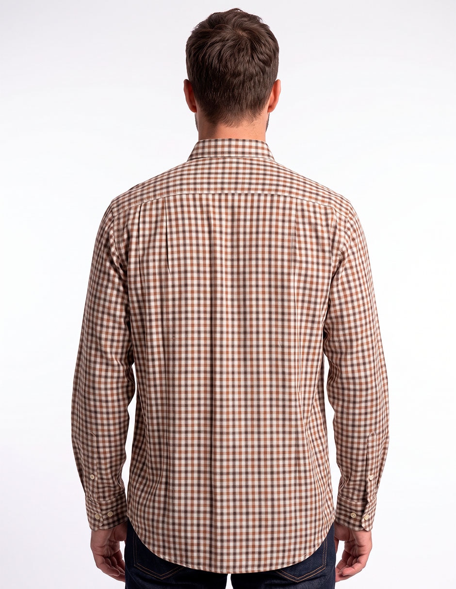 Camisa casual Vavalatti de algodón maga larga para hombre
