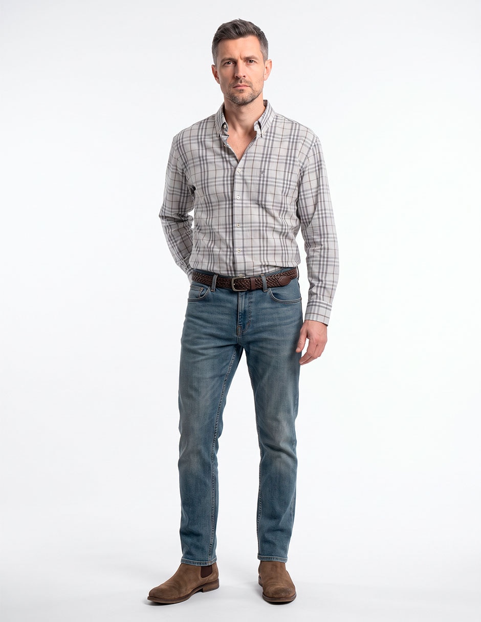 Camisa casual de algodón manga larga para hombre 3