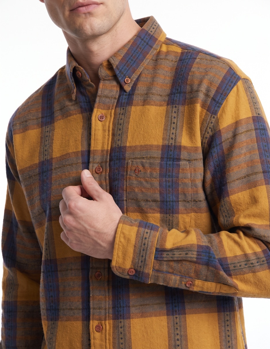 Camisa casual manga larga para hombre 4