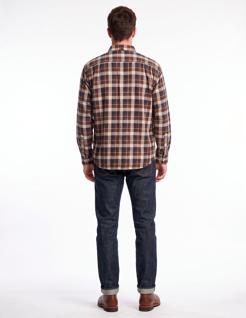 Camisa casual de algodón manga larga para hombre 4