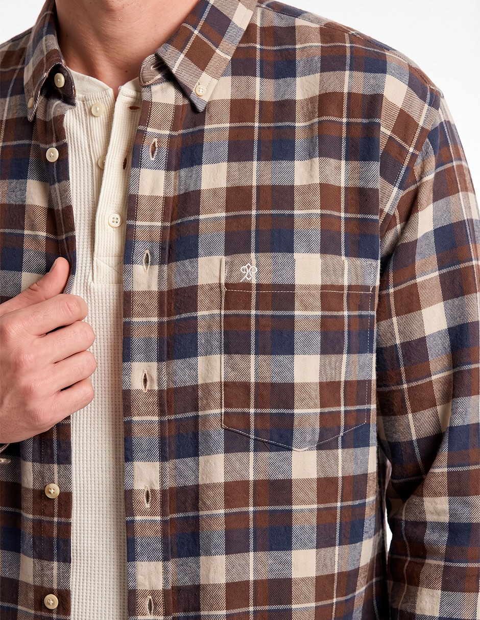 Camisa casual de algodón manga larga para hombre 2