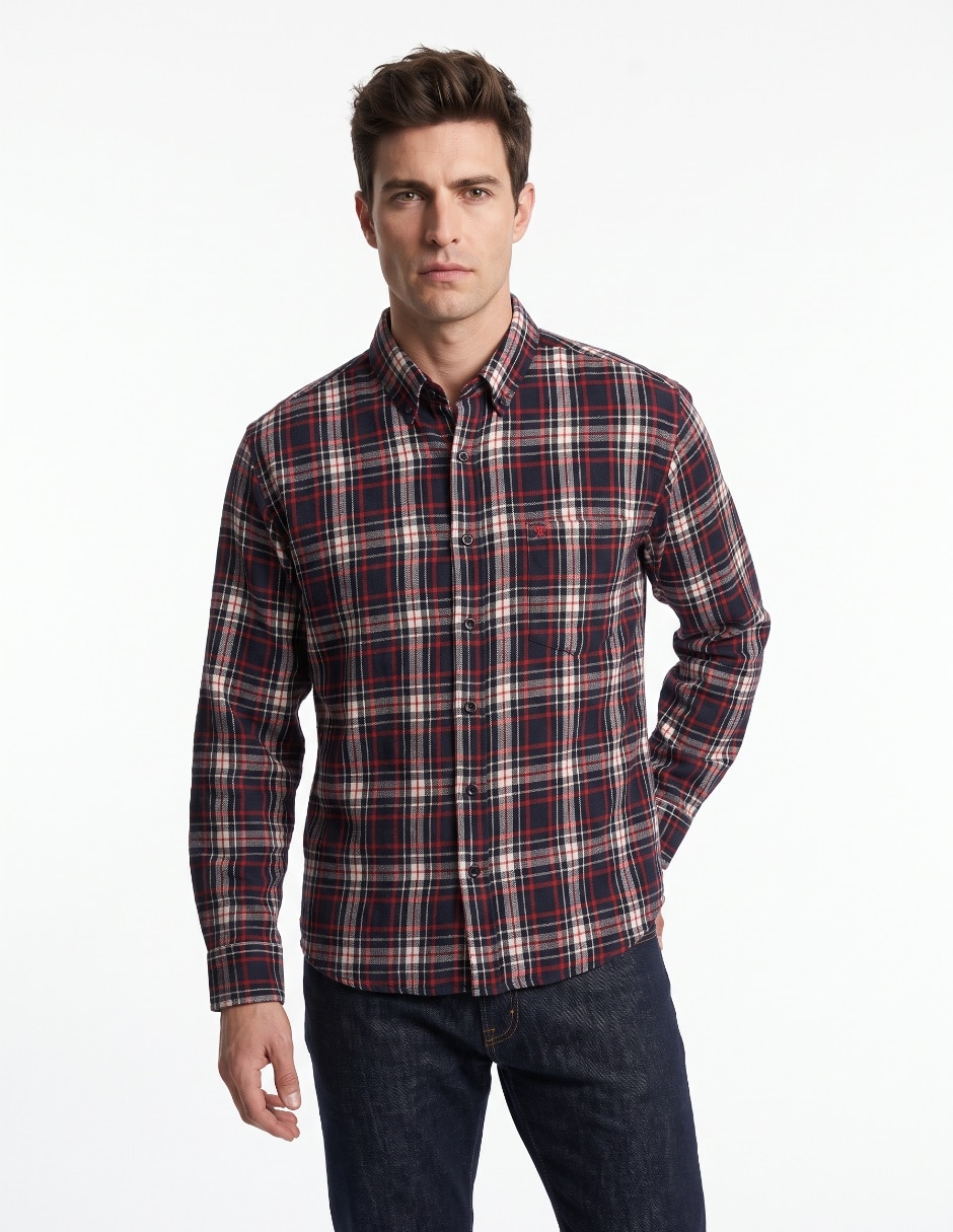 Camisa casual manga larga para hombre