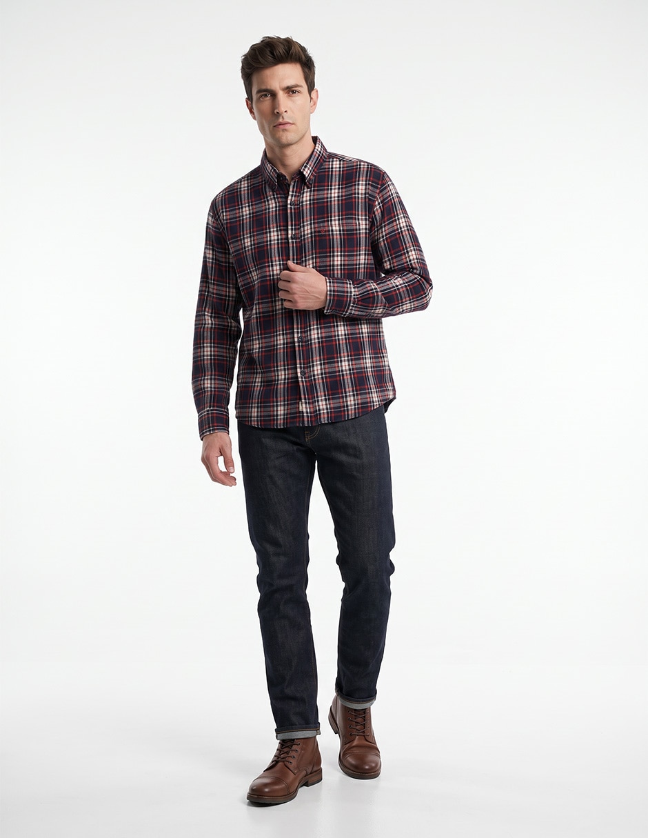 Camisa casual manga larga para hombre 3