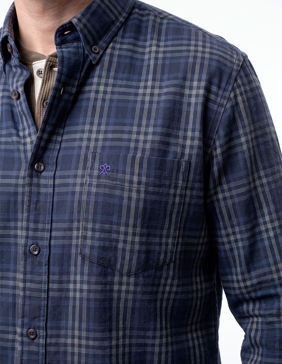 Camisa casual de algodón manga larga para hombre Camisa casual de algodón manga larga para hombre