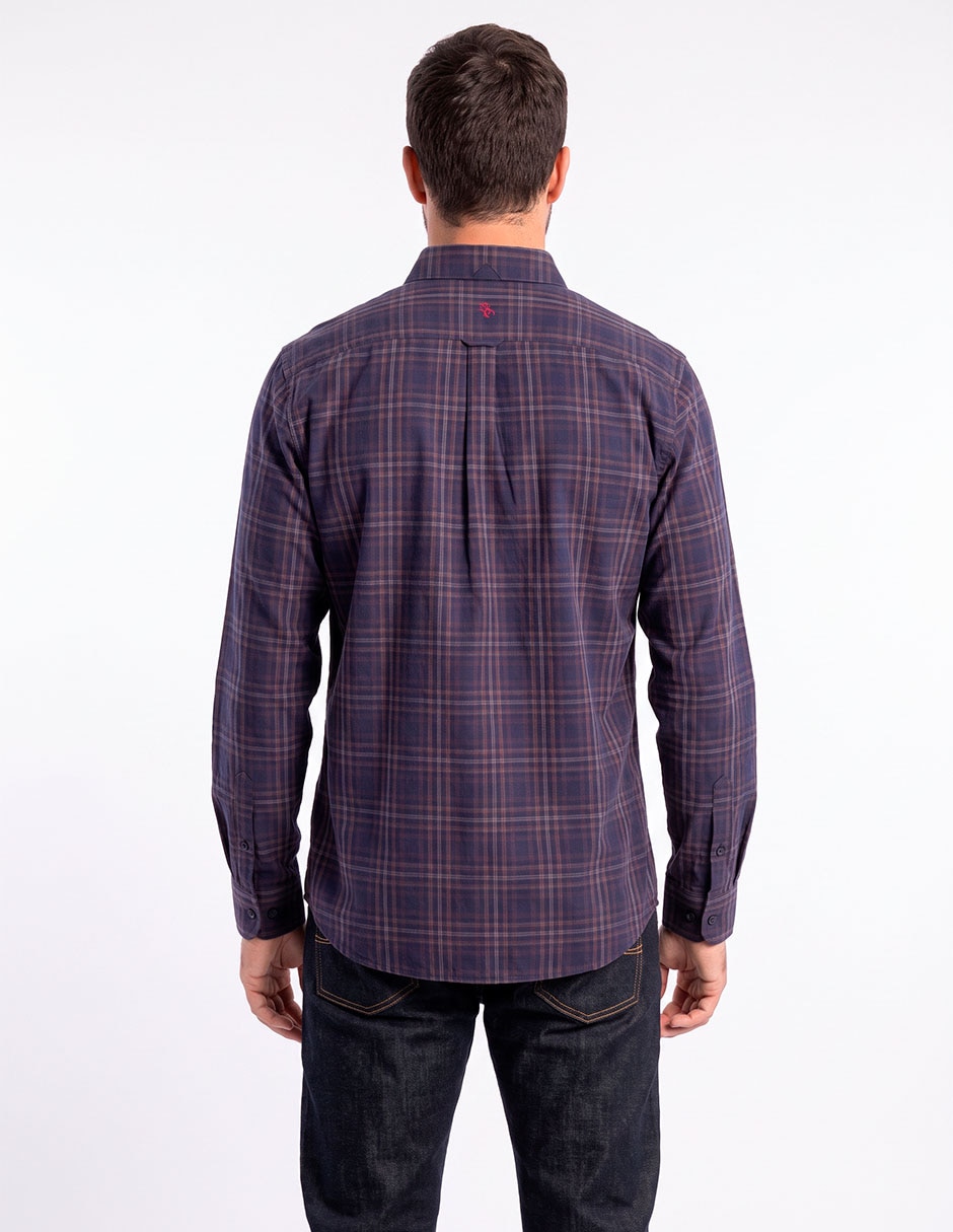 Camisa casual de algodón manga larga para hombre