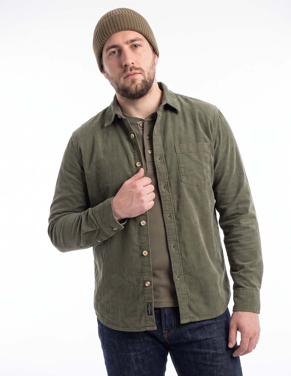 Camisa casual de algodón manga larga para hombre Camisa casual de algodón manga larga para hombre