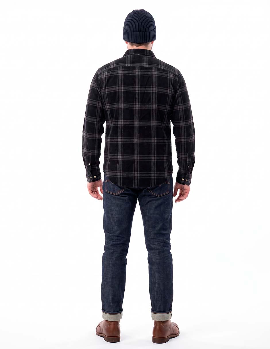 Camisa casual de pana manga larga para hombre 3