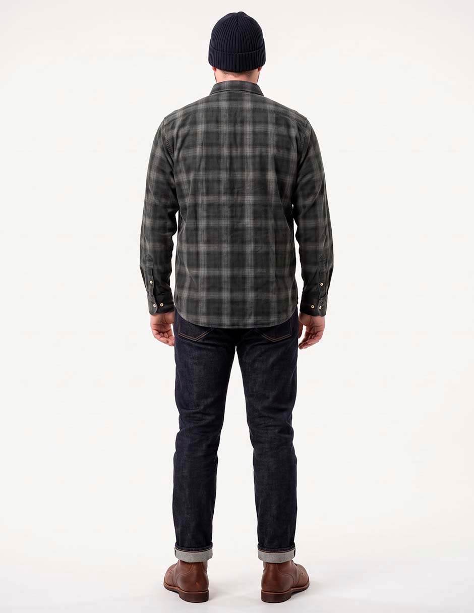 Camisa casual de pana manga larga para hombre 2