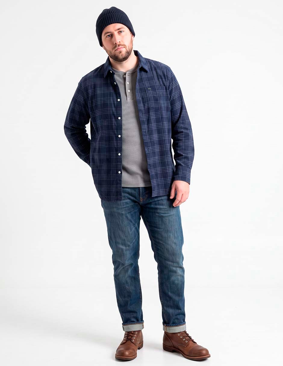 Camisa casual de pana manga larga para hombre 3