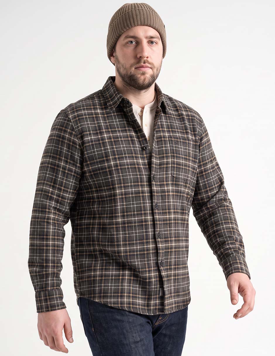 Camisa casual manga larga para hombre